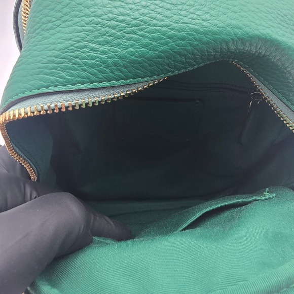 Coach Mini Backpack Green Leather Beet Design Gold Hardware NWT - Picture 8 of 11